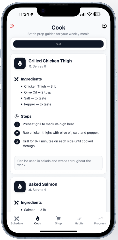 CutPhase app interface showing phase-based nutrition tracking